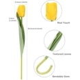 thumbnail image 2 of 12pcs Yellow Artificial Tulips Flowers Faux Tulips Spring Bouquets Fake Tulips for Decoration Wedding Floral Arrangements Centerpieces Decor with Box, 2 of 5