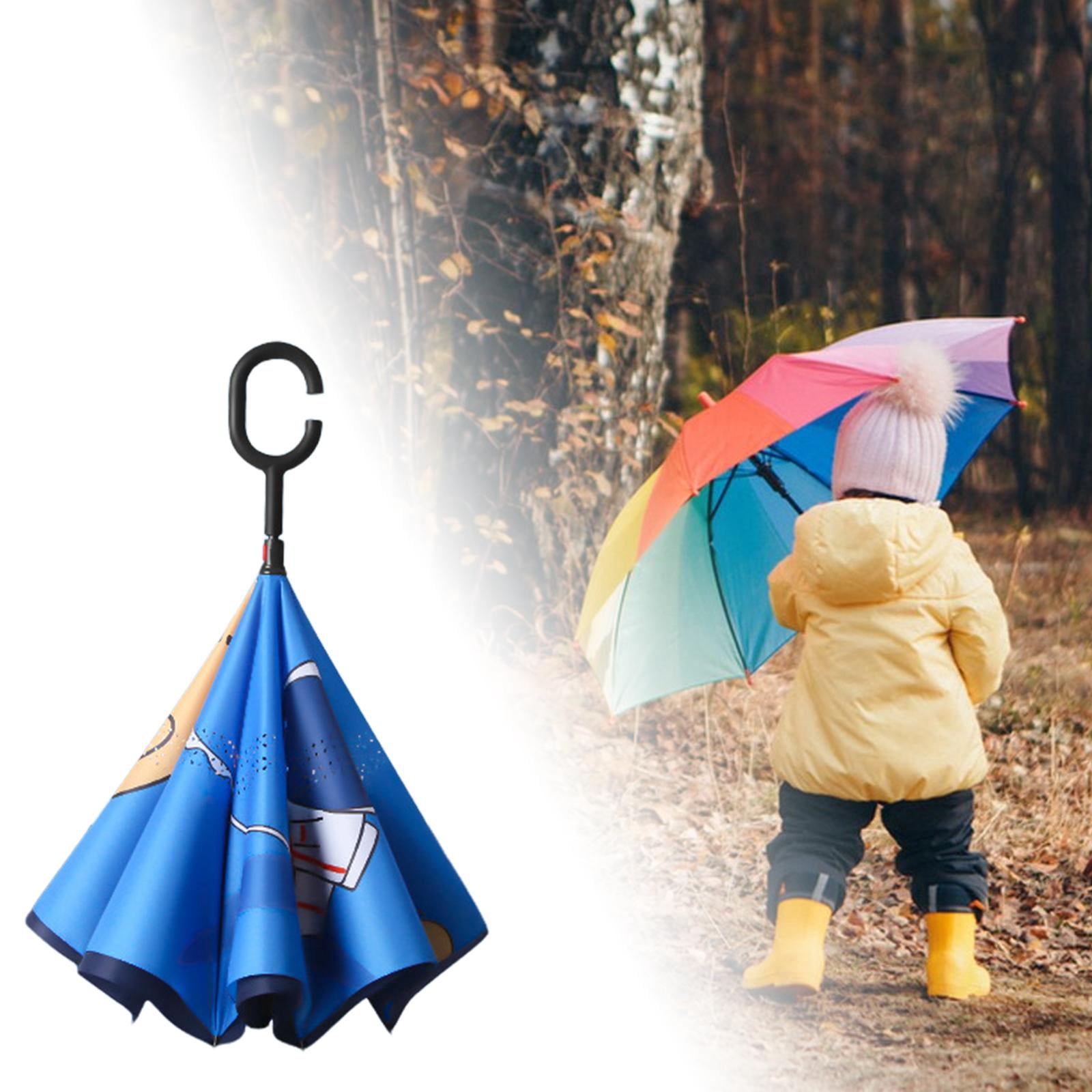 Children's Inverted Umbrella Riding Double Layer Stick Rain Umbrella Style A