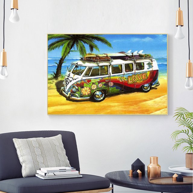 Cuadros Decorativos Coche 5D DIY taladro redondo completo diamante pintura diamantes de imitación mosaico imágenes arte Kit Ehuebsd Nuevos Originales