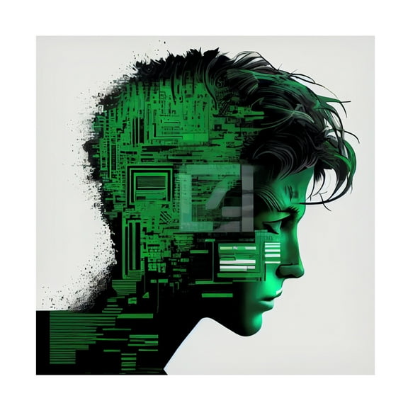 Canvas Wall Art - Sasha 'Gamer Dude II' Wall Art for Living Room, Bedroom, or Office Décor by Trademark Fine Art - 14 x 14 Inches