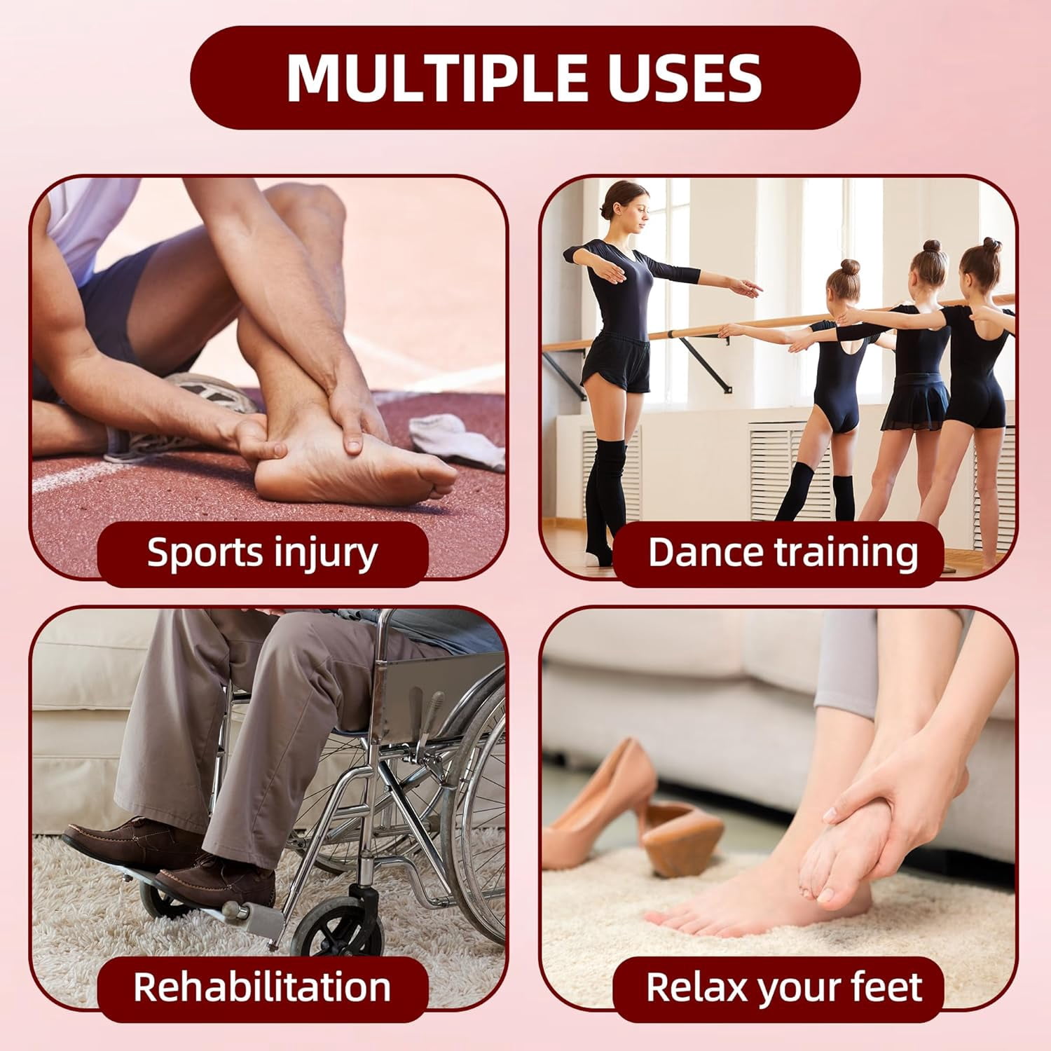 YUSUIYI Foot Massager, Triple Method Massager,3-Speed Vibration & 5-Temperature Settings，Foot Relief,Compact & Portable for All Ages