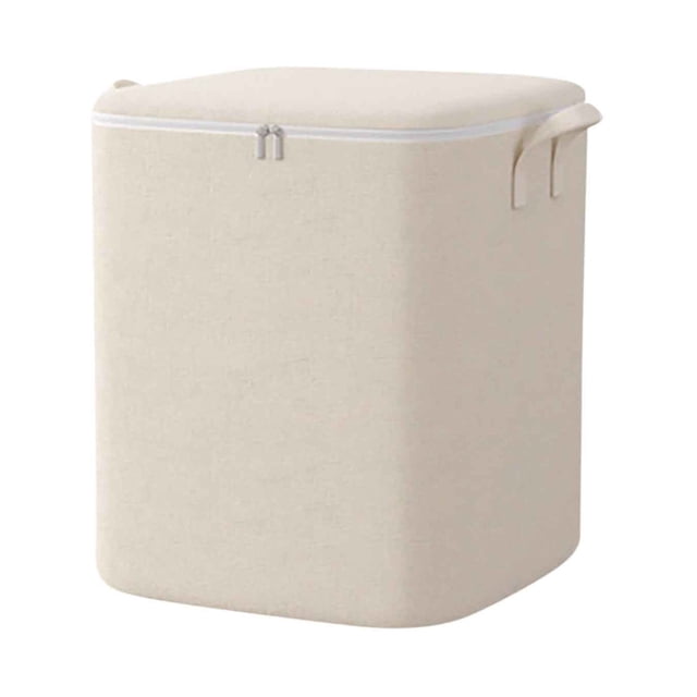 Large Capacity Storage Bag with Zipper Closure, Dustproof and Durable Cotton-Linen Handle, Perfect for Bedroom Quilt and Clothing Storage, Packaging Bag, Ningbo Style