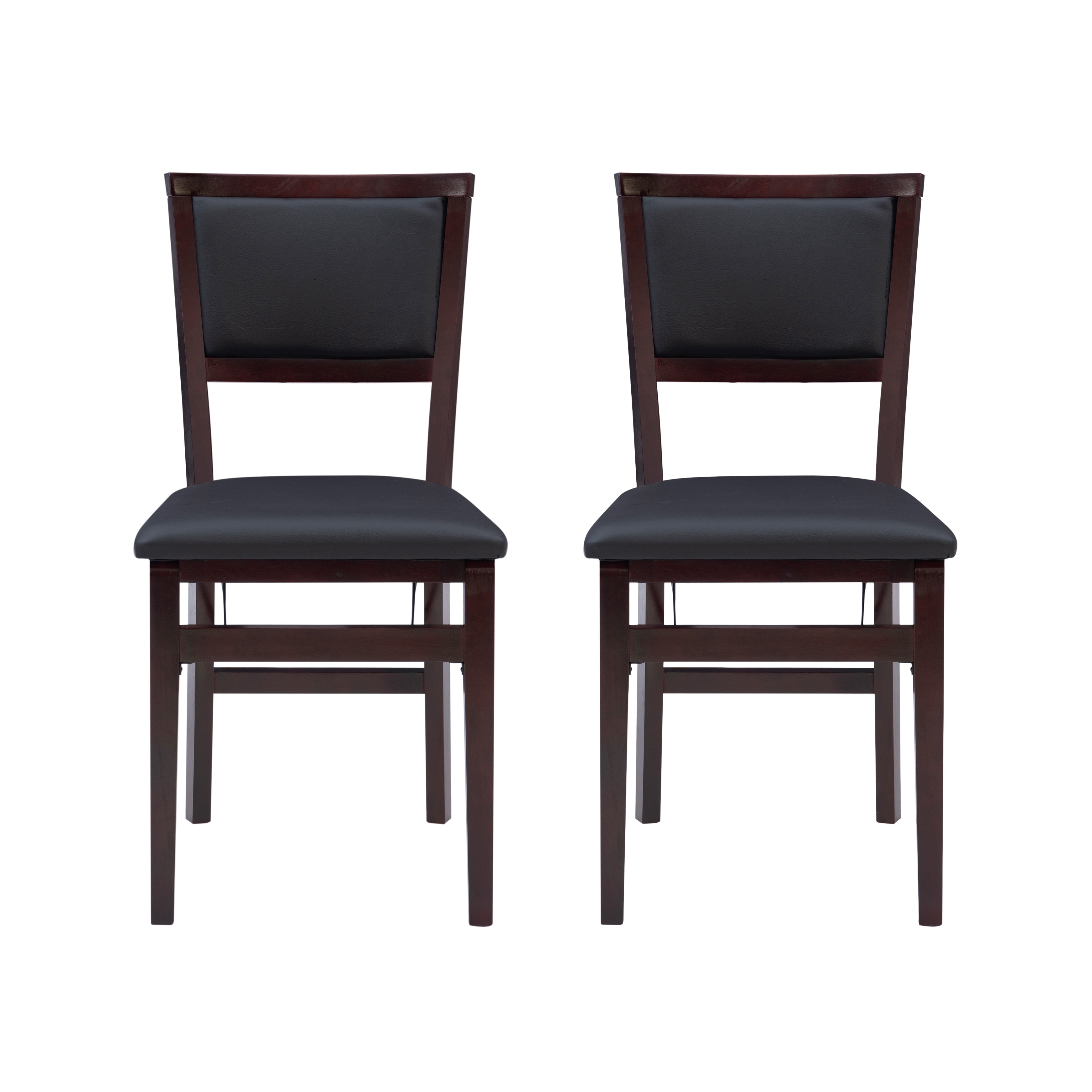 Linon Kristle Indoor Folding Dining Chair, Set of 2, Espresso/Dark Brown