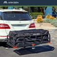 thumbnail image 5 of ARKSEN 60" Foldable Car Rear Luggage Basket Hitch-Mounted Cargo Carrier Rack W/ Cargo Bag Trailer Hitch Fit 2" Receiver, 5 of 6