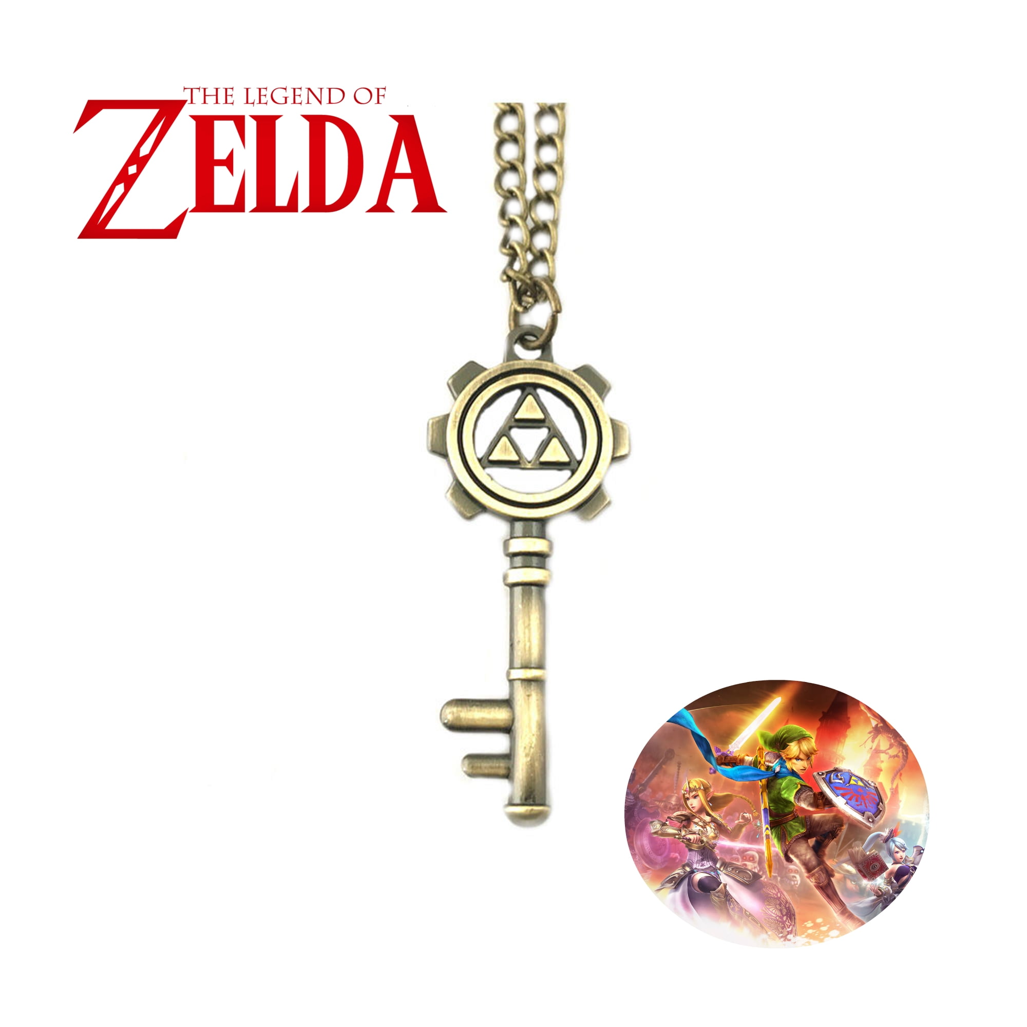 Legend Zelda Necklace Pendant - Bronze Triforce Key- Video Games Cosplay Jewelry by Superheroes - Walmart.com