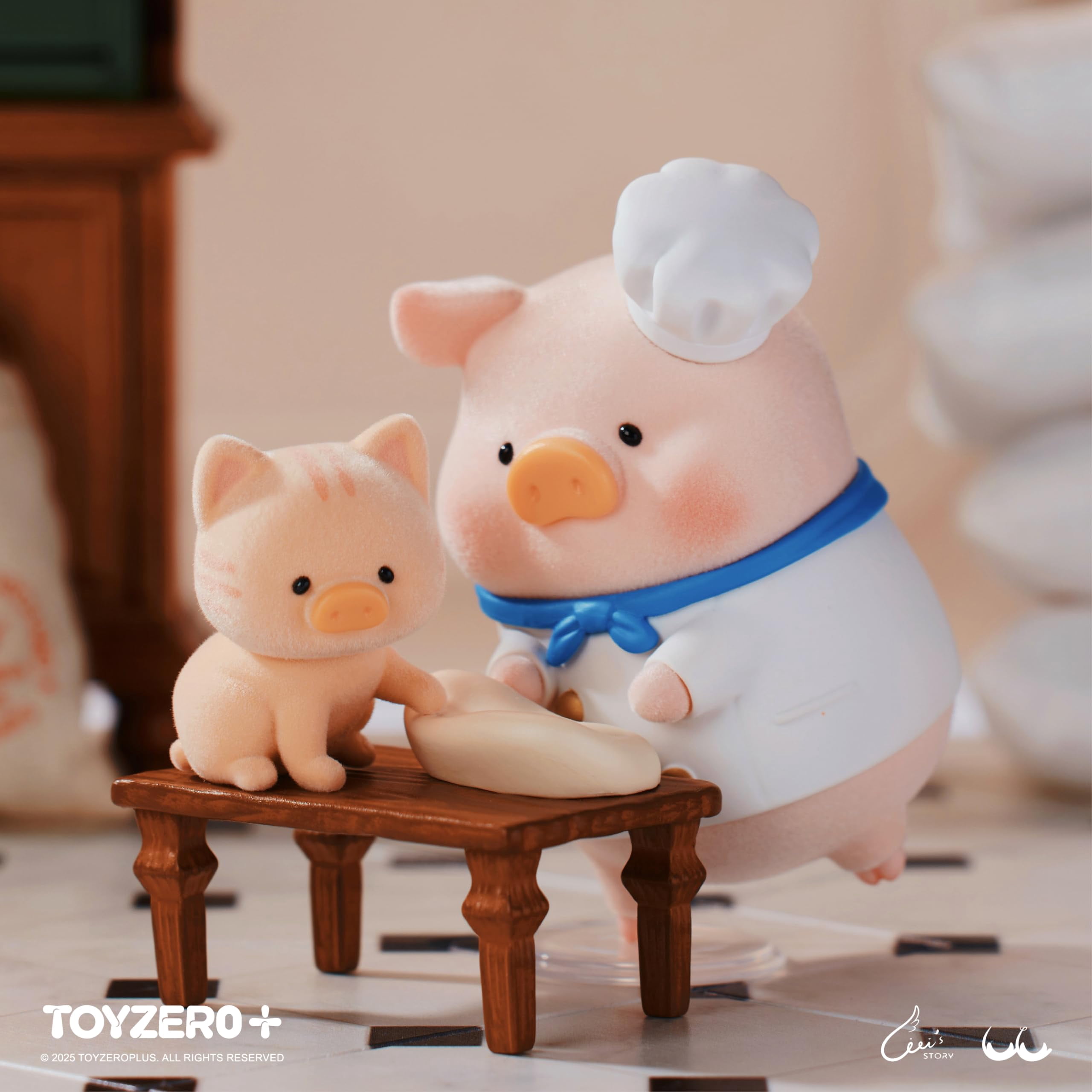 TOYZERO + Lulu The Piggy Blind Box Figures - 8PCS Pigchelin Restaurant Series Blind Boxes Mystery Box Cute Animal Figurines Collectible Toys Home Desk Decorations Holiday Birthday Gifts, Whole Set