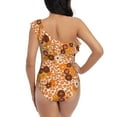 thumbnail image 5 of Gaeub Hippie Ditsy Floral Women's One Shoulder Ruffle Tummy Control Swimwear for Swimming Surfing Beach Party - XX-Large, 5 of 8