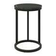 thumbnail image 4 of CorLiving Fort Worth Engineered Wood Round Top Indoor Side Table with C-Shaped Steel Base, Black Marbled, 4 of 5