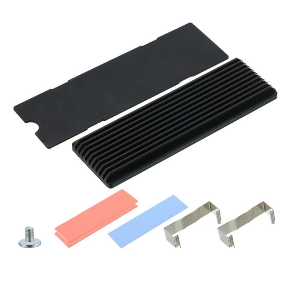 Uxcell 1 Pack M.2 2280 SSD Heatsink with Heat Sink Base,Silicone Thermal Pads,High Conductivity Pads,Screws Black