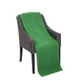 thumbnail image 2 of SAOL Irish Throw with Shamrock 100% Premium Merino Wool Aran Cable Knitted Green Blanket Cover 68" x 48" from Ireland, 2 of 4