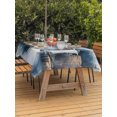 thumbnail image 3 of Outdoor Table Cloth with Umbrella Hole and Zipper, Navy Blue Mountain Waterproof Rectangle Tablecloth 60"x102", Vintage Abstract Art Washable Table Cover for Outside Party Patio Picnic, 3 of 8