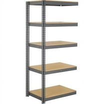 Global Industrial ABD24487W5 5 Shelf Extra Heavy Duty Boltless Shelving Add On - Wood Deck, Gray - 48 x 24 x 72 in.