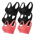 thumbnail image 1 of Timegard 6pc Sports Bras for Women Plus Size High Support Wireless Breathable Mesh Workout Running Bras, 1 of 2