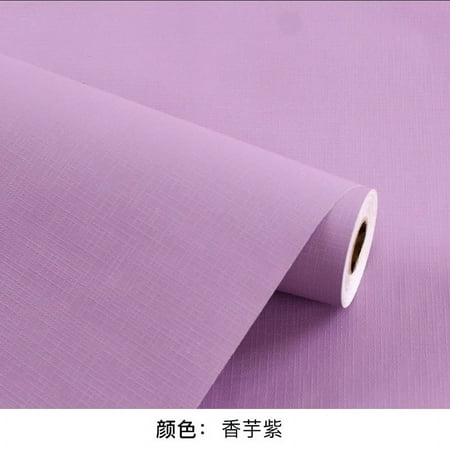 Nvzi wallpaper self-adhesive waterproof and moisture-proof wallpaper solid color dormitory background wall home decoration wallpaper (purple)