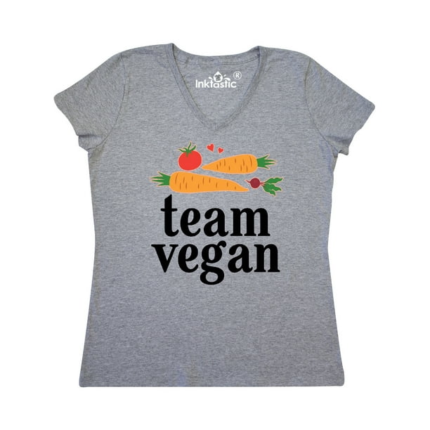 INKtastic - Vegetarian Gift Team Vegan Women's V-Neck T-Shirt - Walmart.com - Walmart.com