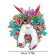 thumbnail image 3 of Holloyiver Easter Wreaths for Front Door, Easter Bunny Door Wreaths Decorations, Outside Home Egg Easter Reef Decor, Happy Easter Spring Garland Farmhouse Flower Floral Rabbit, 3 of 7