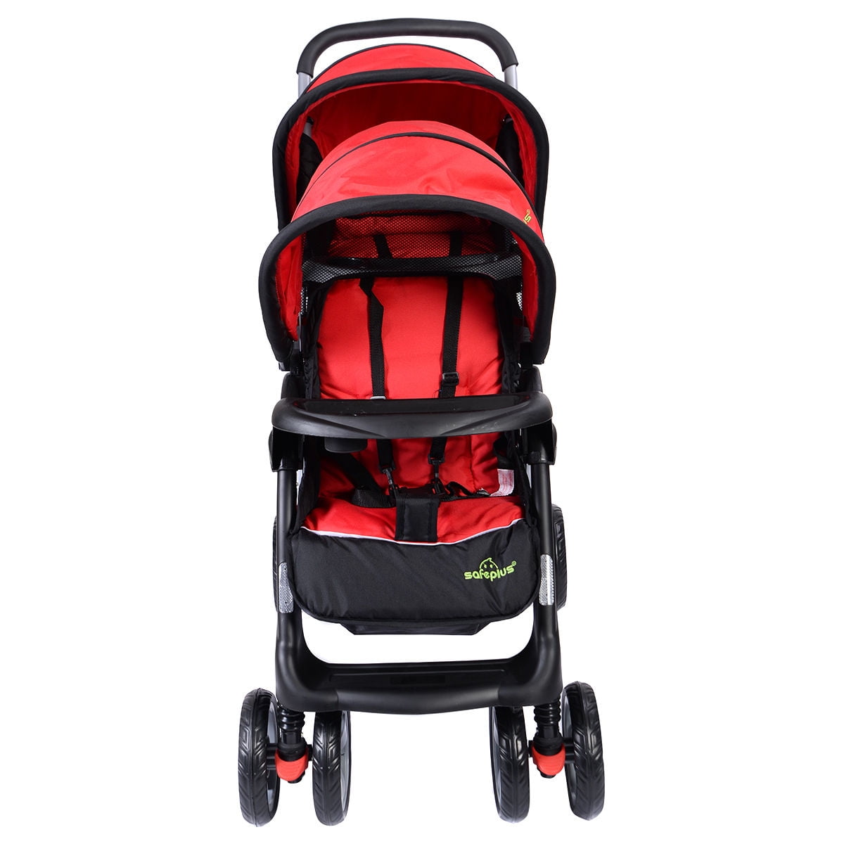 Foldable Twin Baby Double Stroller Kids Jogger Travel Infant Pushchair Red