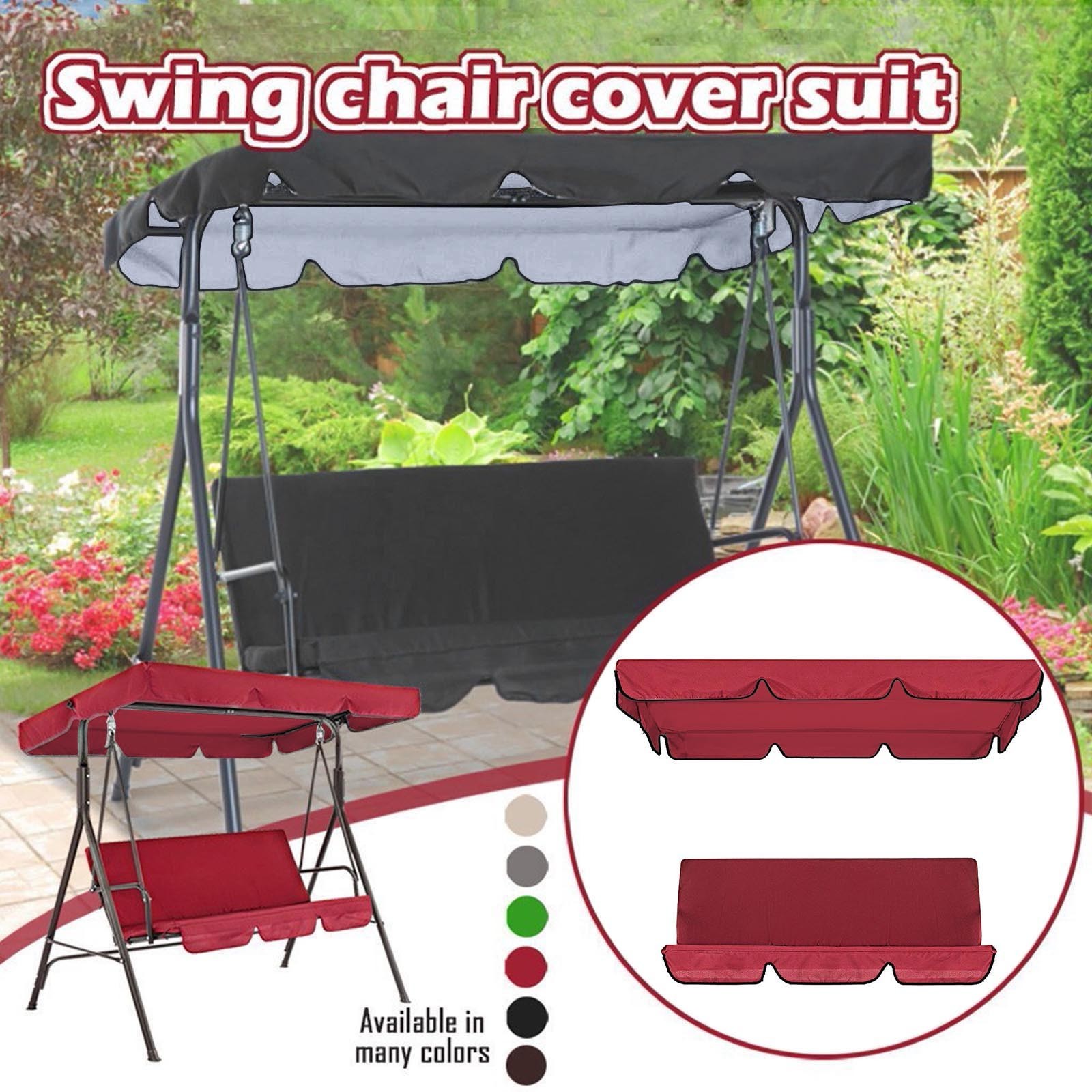 Wovilon Replacement Canopy, Swing Chair Canopy Replacement Swing Canopy Cover Waterproof Garden Swing Chair Canopy Cover for Outdoor Patio Garden Poolside Balcony - image 5 of 5