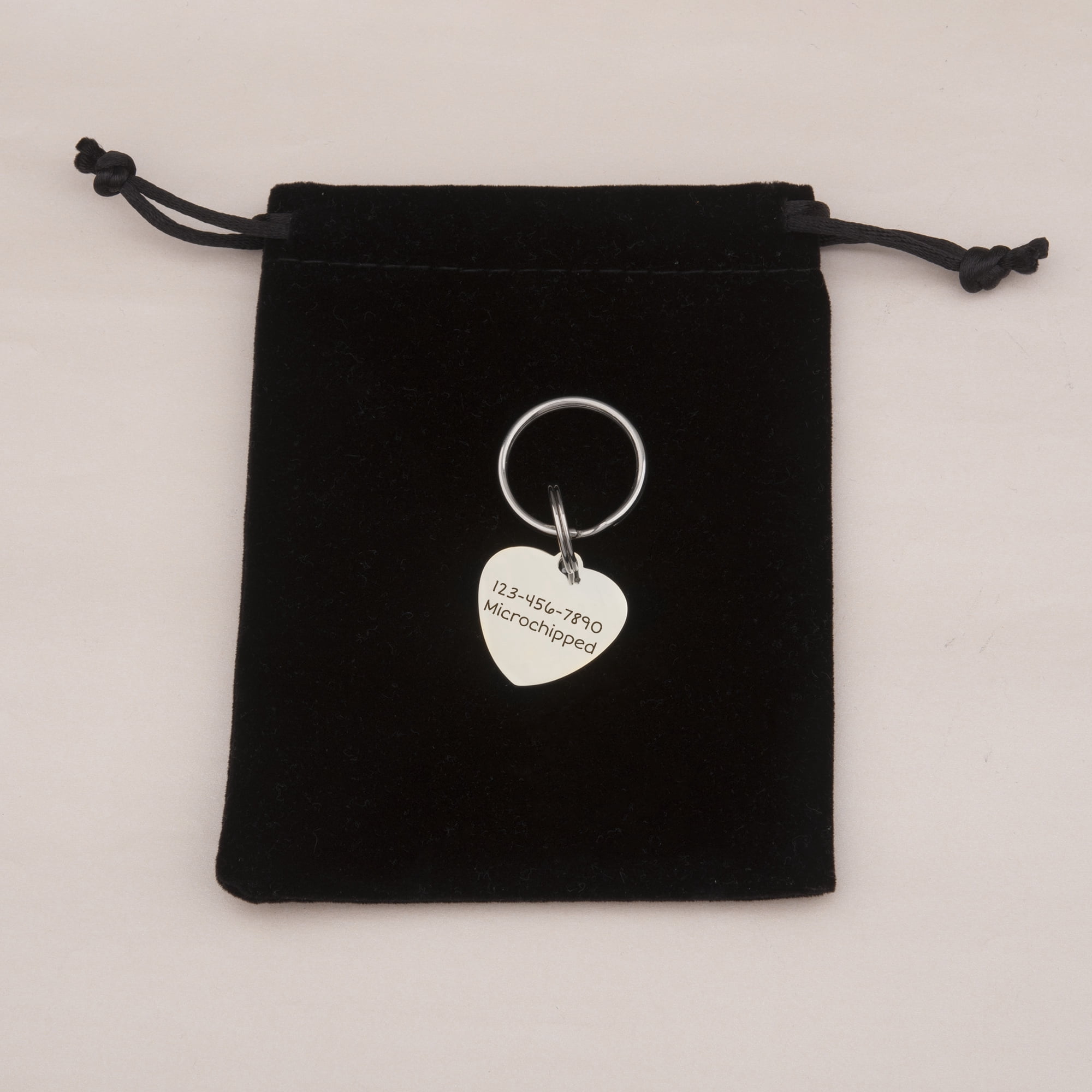Anavia Stainless Steel Double Sided Heart Name - Frame Engraved Dog & Cat ID Tag, Silver, S