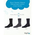 thumbnail image 2 of MeMoi Boys' Basket Weave Mercerized Cotton Crew Socks - Boys - Male, 10, Gray, 2 of 7