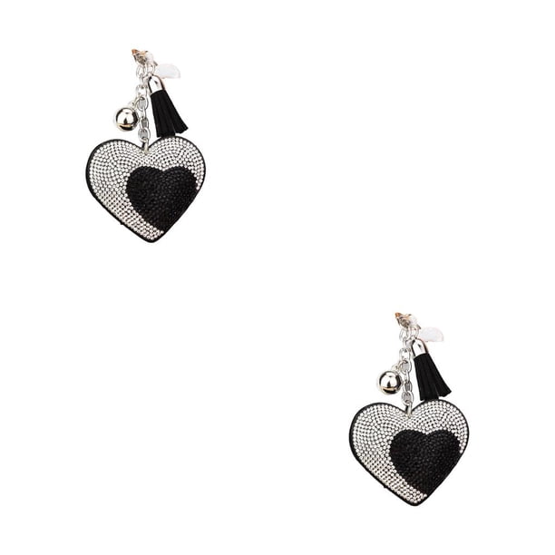 Qarigey LLavero de multiusos, accesorios multifuncionales para niñas, llavero DIY, colgante decorativo para mujeres, negro/blanco Blanco negro Große Größe 2piezas Qarigey CBP300302