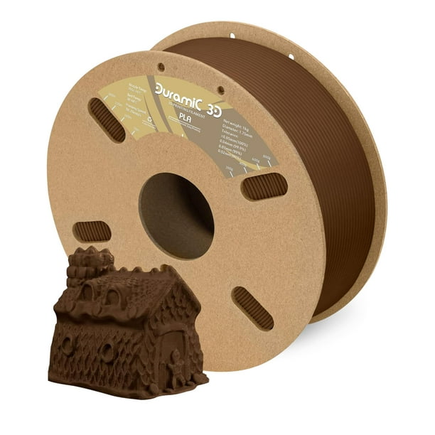 Filamento de impresión 3D DURAMIC 3D PLA, bobina de 1,75 mm, marrón, 1 kg