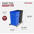 thumbnail image 4 of Rev-A-Shelf Double 27 Quart Sliding Pullout Waste Containers, Blue/Black, 4 of 11