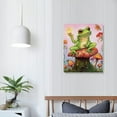 thumbnail image 3 of COMIO  Funky Mushroom Frog Canvas Wall Art, Cute Frog Sitting On Mushroom Poster, Do What Makes You Happy Motivational Wall Decor, Butterfly Print Pictures Decor For Bedroom, 3 of 4