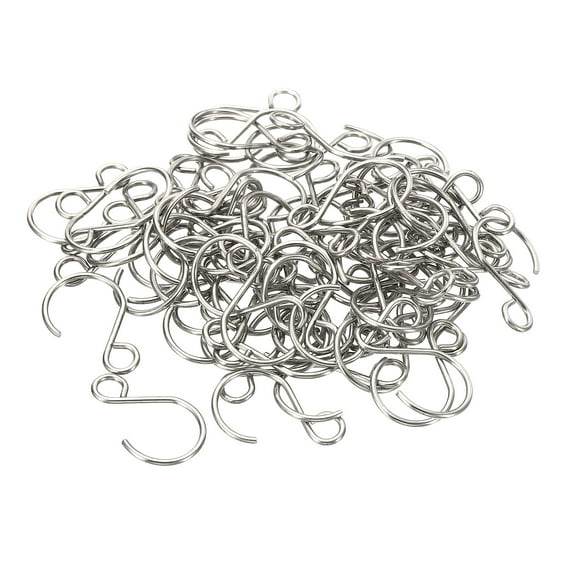 Uxcell 8mm Open Width Curtain S Shape Hook Mini Ornament Hooks Silver 80 Pack
