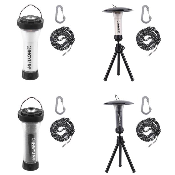 Linterna LED para acampar 3 modos Lámpara de linterna de carga tipo C de emergencia (Negro B)