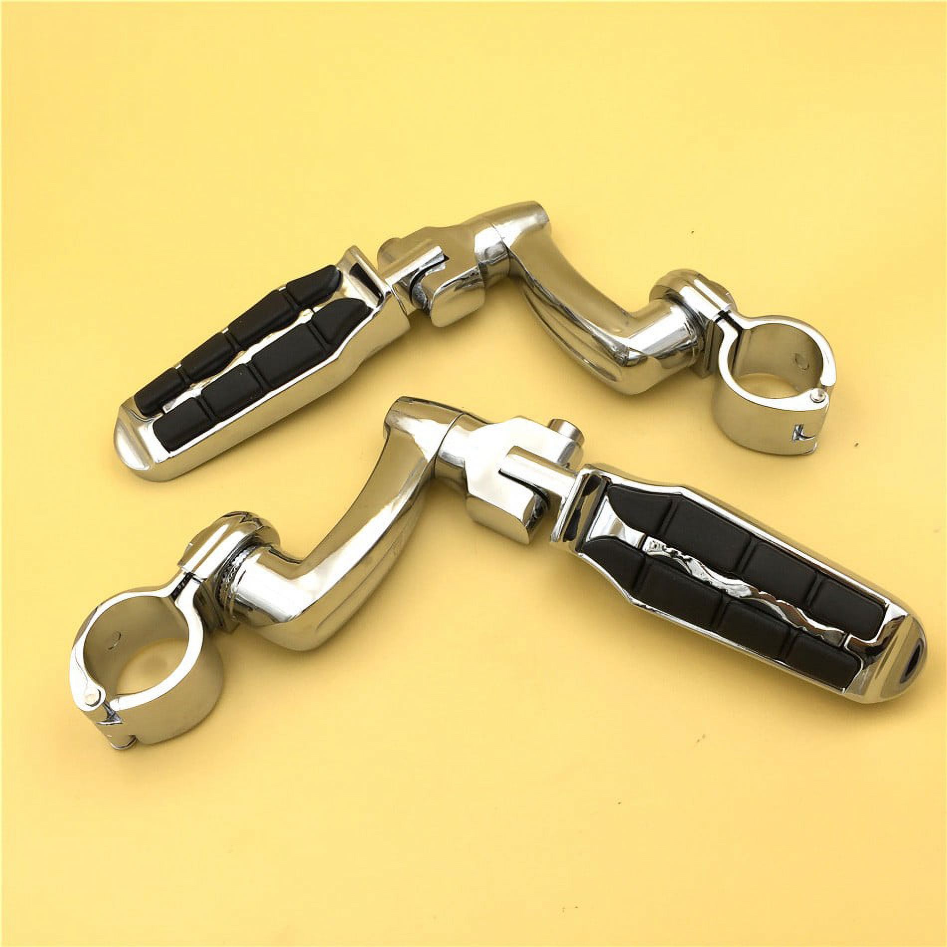 HTT Group 360 Degree Adjustable Highway Pegs - Chrome Mounting Kit For 1" Engine Guard Tubes