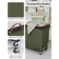 thumbnail image 6 of 320L Laundry Basket with Wheels, Extra Large Rolling Hampers for Clothing Organizer, Dirty Clothes Basket for Hote, Home, Closet, Dorm, Green, 6 of 14