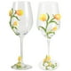 thumbnail image 2 of KAKOWELY 2 copas de licor para fiestas, copas altas para vino, copas con flores pintadas, copas de vino tipo flauta., 2 of 5