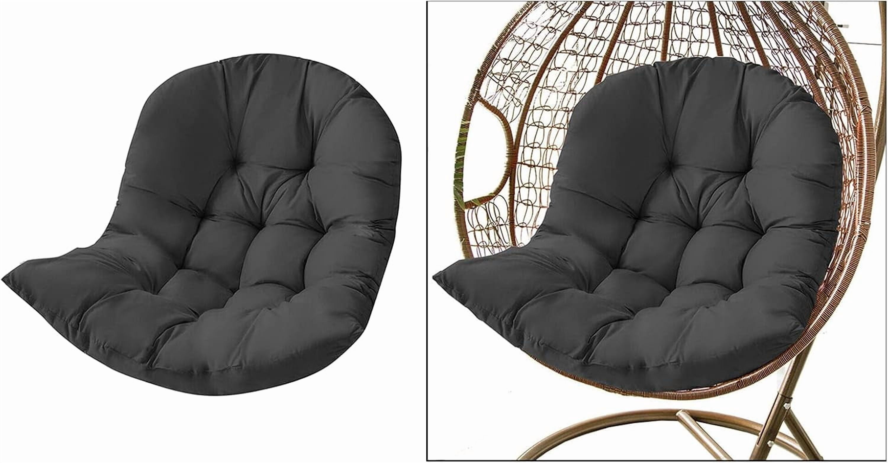 Egg Chair Outdoor Hammock Seat Cushion, Swing Hanging Chair Cushion for Indoor Outdoor Lounge Camping Yard Patio Garden Chair - Black