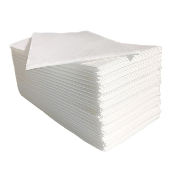 Jitty Linen-Like White Disposable Napkins, 17" x 12", 25 Count