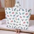 thumbnail image 5 of Colorful Dinosaur Assortment Pattern Hooded Bath Towel，60"x35" for Ages 3 To 12 Kids, Quick Dry Lightweight Soft Microfiber Hood Beach Towel Cover Up for Kids, 5 of 7