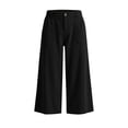thumbnail image 4 of VBVC Women's Straight Leg Corduroy Capri Pants , High Waisted Cropped Trousers For Women , Ladies' Casual Relaxed Pants with Pockets, Black , S-2XL, 4 of 9