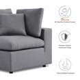 thumbnail image 3 of Modular Lounge Loveseat Deep Sofa, Sunbrella, Grey Gray, Fabric, Modern Contemporary, Outdoor Patio Balcony Cafe Bistro Garden Furniture Hotel Hospitality, 3 of 9