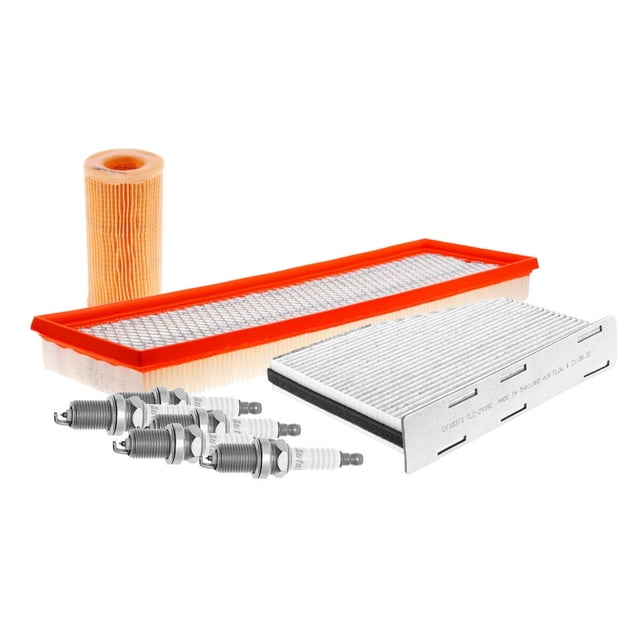 Kit De Bujías Iridio, Filtro De Aire, Filtro De Aceite Y Filtro De Cabina 8 PIEZAS Afinación Sin Aceite Compatible con Bora 2006 A 2010 Volkswagen L5 2.5L