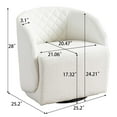 thumbnail image 4 of Aukfa Upholstered Accent Chair, Swivel Barrel Chair for Bedroom Living Room, Teddy - White, 4 of 8