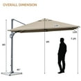 thumbnail image 3 of Costway 10x10 ft Patio Offset Cantilever Umbrella Aluminum 360° Rotation Tilt Coffee, 3 of 10