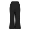 thumbnail image 6 of Winter Savings! Enjoytime Flare Crop Pants for Women Casual Summer Elastic Waisted Dressy Trousers with Pockets Casual Pockets Business Workwear Capri Pants for Women on Clearance, 6 of 7