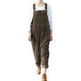thumbnail image 2 of Pyhlmscde Women's Casual Corduroy Jumpsuit Sleeveless Adjustable Straps Loose Harem-Style Apron Jumpsuit with Pockets PCL,Corduroy Overalls for Women, Loose Overall Jumpsuit for Women, 2 of 5
