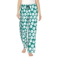 thumbnail image 2 of Goofa Green Baseball Printed Soft Pajama Pants for Women, Wide Leg Comfy Casual Lounge Yoga Pants-, 2 of 9