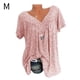 thumbnail image 1 of Camiseta de mujer con cuello en V, manga corta, camiseta de verano informal estampada, rosa, M Inevent AP001653-34, 1 of 5