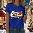 thumbnail image 6 of idosla Christmas Shirts Women Christmas Tree T Shirt: Merry Christmas Vacation Tees Xmas Tops (Blue, L), 6 of 8