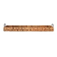 thumbnail image 4 of Creative Co-Op Oversized Hand-woven Rattan Tray with Metal Handles, Natural, 4 of 7