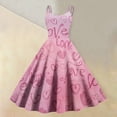 thumbnail image 2 of LWavelet 2026 Valentine's Whimsical Heart Print Sundress, Spaghetti Strap Flared Swing Skirt Valentine's Wear Multicolor XL, 2 of 4
