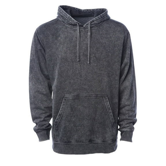 Independent Trading PRM4500MW Unisex Midweight Mineral Wash Hooded Pullover-Mineral Wash Black-LG