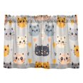 thumbnail image 7 of Yayeee Kitchen Curtains Tier Pair Light Filtering 27"x24" Rod Pocket Short Cafe Window Panel, Cute Cartoon Cat, 7 of 7
